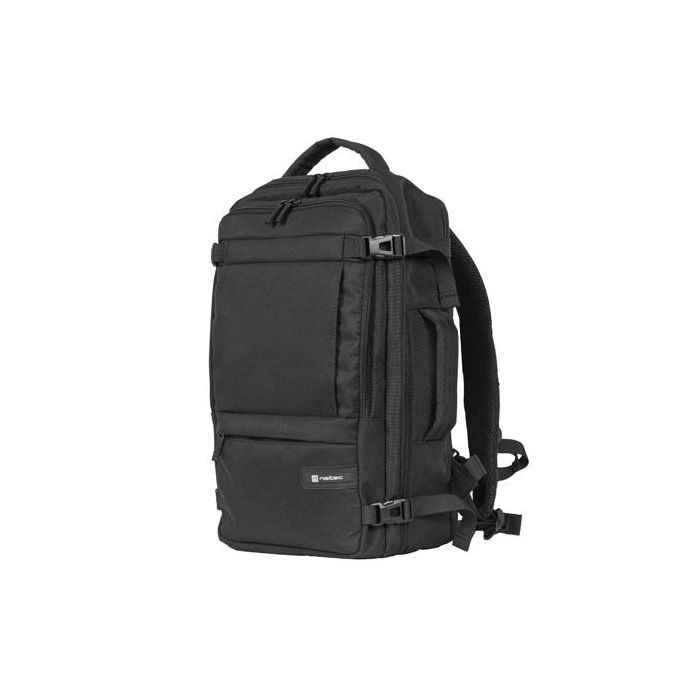 Natec Camel Lite Mochila de Viaje 2 en 1 para Portatiles de 15.6  - Equipaje de Mano de 19 Litros - Color Negro