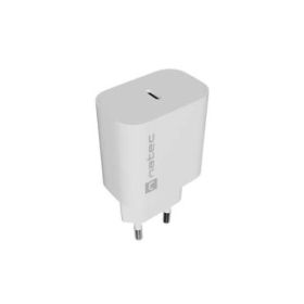Natec Ribera Cargador de Pared 20W - 1xUSB-C - Carga Rapida - Color Blanco