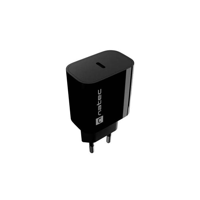 Natec Ribera Cargador de Pared 20W - 1xUSB-C - Carga Rapida - Color Negro