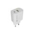 Natec Ribera Cargador de Pared 20W - 1xUSB-A + 1xUSB-C - Carga Rapida - 2 Dispositivos Simultaneos - Color Blanco