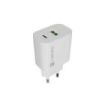 Natec Ribera Cargador de Pared 20W - 1xUSB-A + 1xUSB-C - Carga Rapida - 2 Dispositivos Simultaneos - Color Blanco