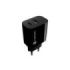 Natec Ribera Cargador de Pared 20W - 1xUSB-A + 1xUSB-C - Carga Rapida - 2 Dispositivos Simultaneos - Color Negro