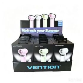 Vention PBE-PACK2 Pack 12 Ventiladores de Mano - Velocidad Maxima 17000RPM - Nivel Regulable de 1 a 100 - Bateria de 3000mAh - P
