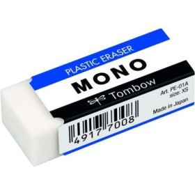 Tombow Mono Goma de Borrar Blanda - 11g - Formato XS - PVC Libre de Ftalatos y Latex - Funda de Papel - Color Blanco
