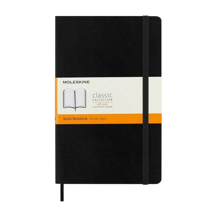 Moleskine Classic Libreta de Tapa Blanda - Papel Marfil Rayado - 70g/m2 - Apertura 180º - Esquinas Redondeadas - Marcapaginas -