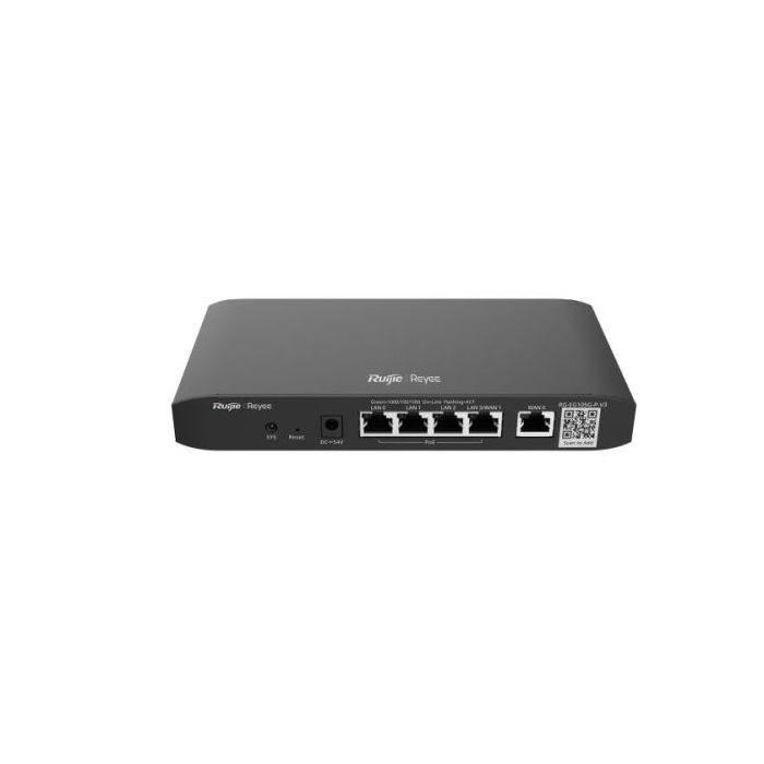 Ruijie RG-EG105G-P-V3 Router Gestionado - 5 Puertos de 1Gbps - Soporta hasta 2 Enlaces WAN - 4xPoE 54W - 600Mbps - Capacidad has