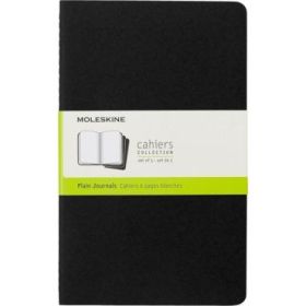 Moleskine Cahier Pack de 3 Libretas - Papel Marfil Liso - 70g/m2 - Esquinas Redondeadas - Solapa para Notas Sueltas - Costuras V