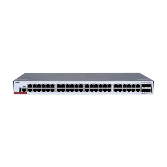 Ruijie RG-CS83-48GT4XS Switch - 48 Puertos Ethernet hasta 1Gbps - 4x SFP+ hasta 10Gbps - Fuente de Alimentacion Fija - Color Neg