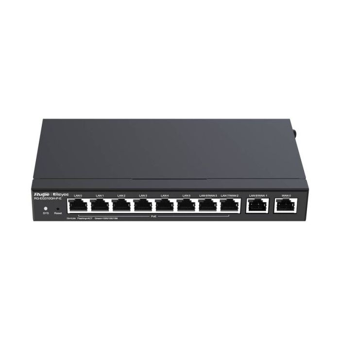 Ruijie RG-EG310GH-P-E Router de Sobremesa - 10 Puertos - 8x PoE+ 110W - 1.5Gbps - Capacidad hasta 300 Usuarios - Gestion en la N