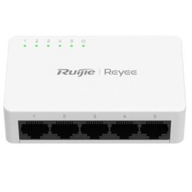 Ruijie RG-ES05G-L Switch No Gestionado - 5 Puertos - Velocidad hasta 1Gbps - Carcasa de Plastico - Color Blanco