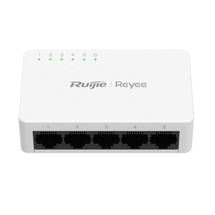 Ruijie RG-ES05G-L Switch No Gestionado - 5 Puertos - Velocidad hasta 1Gbps - Carcasa de Plastico - Color Blanco