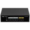 Ruijie RG-ES106F-P Switch - 6 Puertos - Velocidad hasta 100Mbps - PoE/PoE+ hasta 54W - Carcasa de Acero - Color Negro