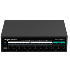 Ruijie RG-ES110FG-P Switch - 8 Puertos Ethernet hasta 100Mbps - 8 Puertos Uplink hasta 1Gbps - PoE/PoE+ hasta 110W - Carcasa de