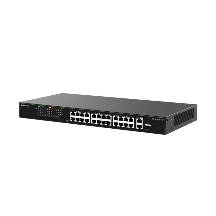 Ruijie RG-ES126FGS-LP Switch - 24 Puertos Ethernet hasta 100Mbps - 1X Uplink hasta 1Gbps - 1X Rj45/SFP Combo hasta 1Gbps - PoE/P
