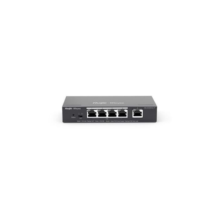 Ruijie RG-ES205GC-P Switch de Sobremesa - 5 Puertos - Velocidad hasta 1Gbps - PoE hasta 54W - Carcasa de Acero - Gestion Intelig