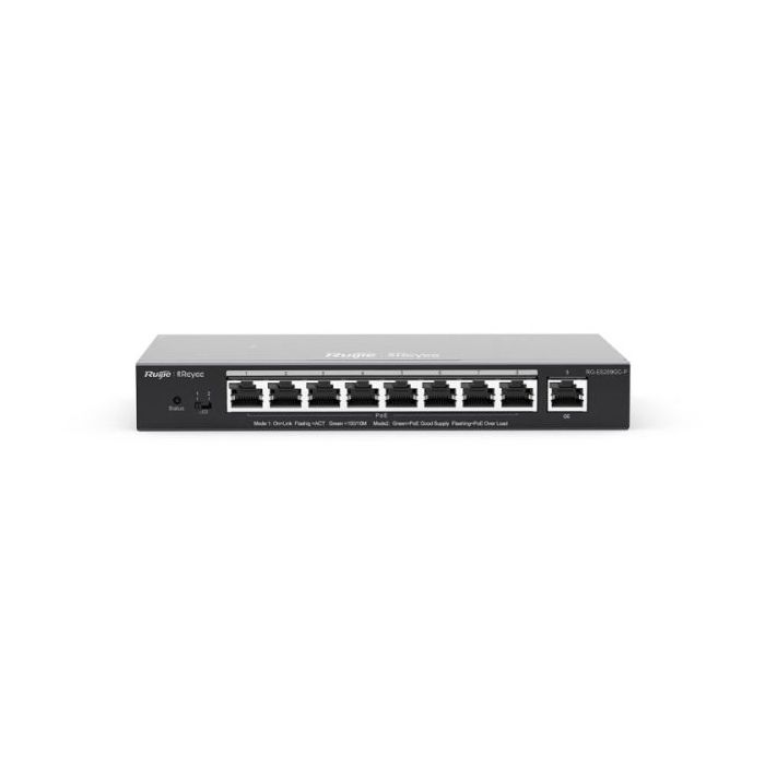 Ruijie RG-ES209GC-P Switch de Sobremesa - 9 Puertos - Velocidad hasta 1Gbps - PoE/PoE+ hasta 120W - Carcasa de Acero - Gestion I
