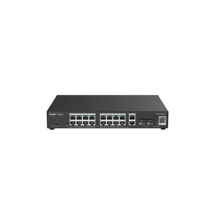 Ruijie RG-ES220GS-P Switch de Sobremesa - 18 Puertos Ethernet hasta 1Gbps - 2x SFP 1Gbps - PoE/PoE+ hasta 250W - Carcasa de Acer