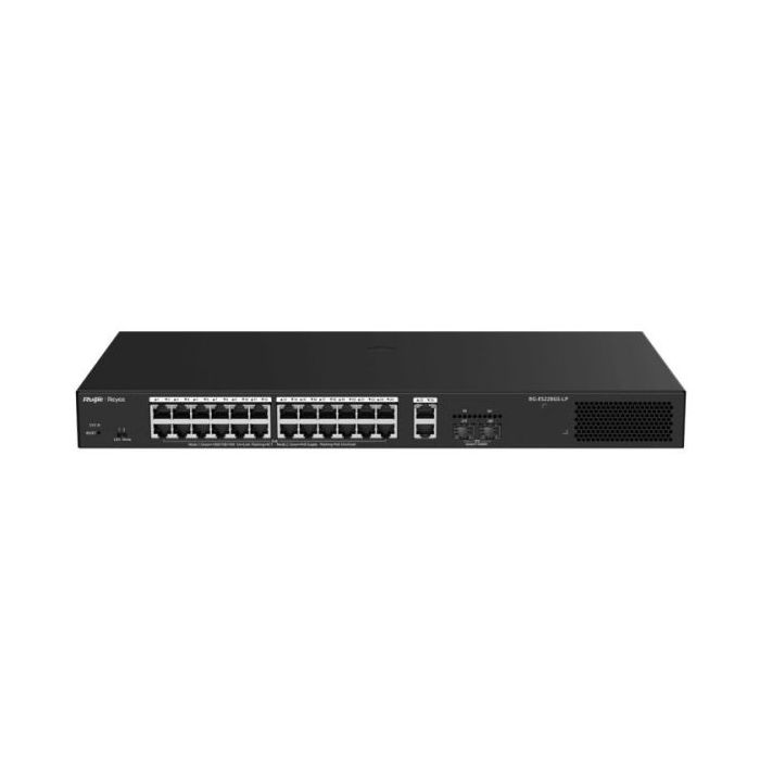 Ruijie RG-ES228GS-LP Switch - 26 Puertos Ethernet hasta 1Gbps - 2x SFP 1Gbps - PoE/PoE+ hasta 250W - Gestionado en la Nube - Col