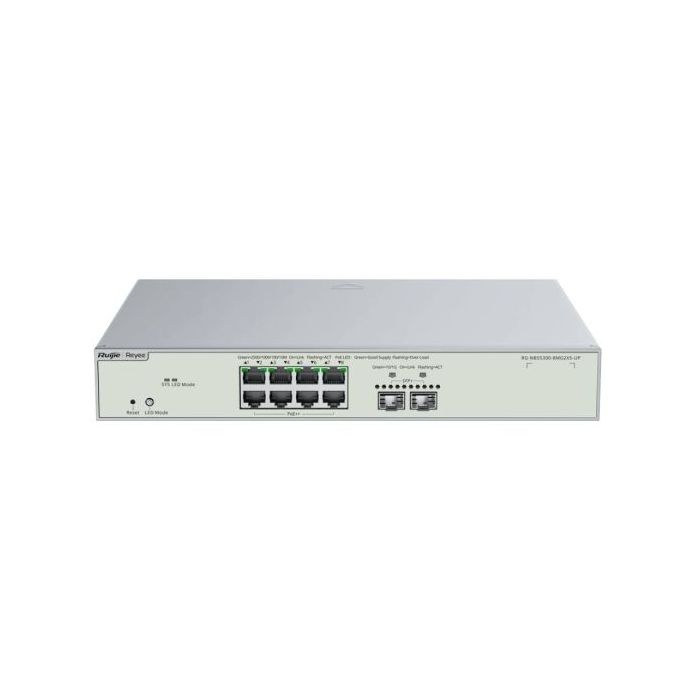 Ruijie RG-NBS5300-8MG2XS-UP Switch con Autonegociacion - 8 Puertos Ethernet hasta 2.5Gbps - 2x SFP+ hasta 10Gbps - PoE/PoE+/PoE+