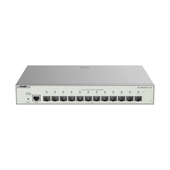 Ruijie RG-NBS5500-12XS Switch Gestionado en Capa 3 - Puerto Mgmt 100Mbps - 12x SFP+ hasta 10Gbps - Fuente de Alimentacion Fija -