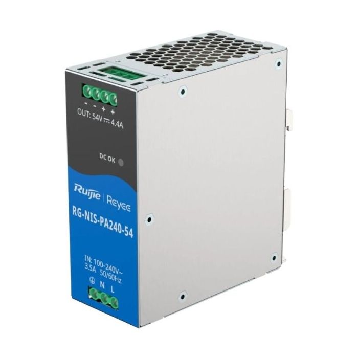 Ruijie RG-NIS-PA240-54 Fuente de Alimentacion Industrial - Potencia hasta 240W - Salida de 54V y 4.4A - Compatible con Riel Din