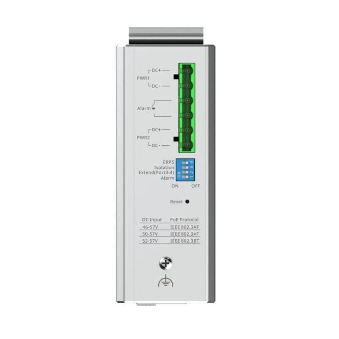 Ruijie RG-NIS2100-4GT2SFP-HP Switch Industrial - 4 Puertos Ethernet hasta 1Gbps - 2x SFP 1Gbps - PoE+/PoE++ - Gestionado en la N