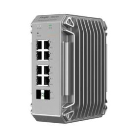Ruijie RG-NIS3100-8GT2SFP-HP Switch Industrial - 8 Puertos Ethernet hasta 1Gbps - 2x SFP 1Gbps - PoE/PoE+ hasta 240W - Color Gri