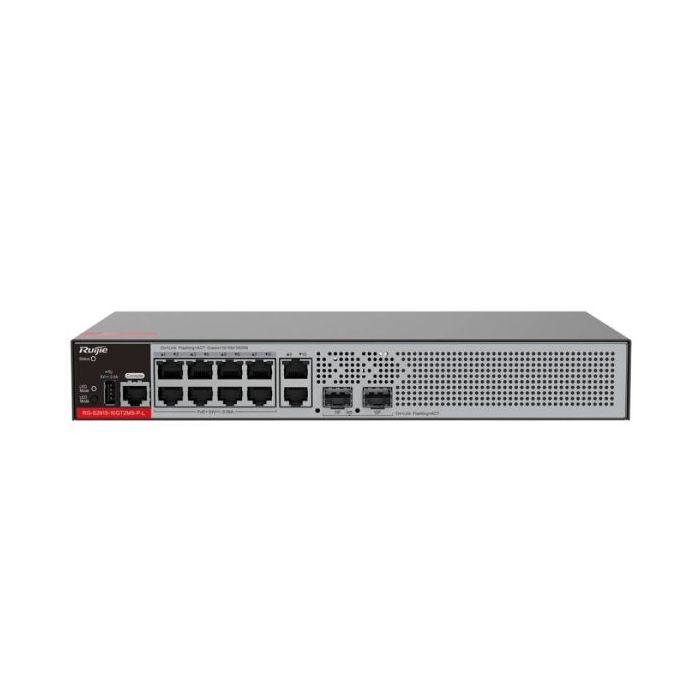 Ruijie RG-S2915-10GT2MS-P-L Switch con Auto-Negociacion - 10 Puertos Ethernet hasta 1Gbps - 2x SFP hasta 2.5Gbps - PoE/PoE+ hast