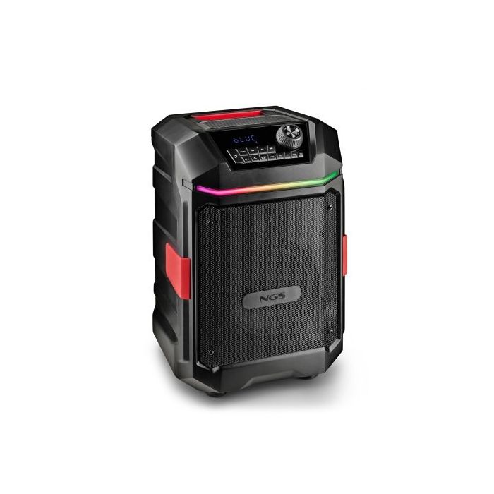NGS Wild Bash Compact Altavoz Premium 200W - Bluetooth 5.4 - USB y AUX - Iluminacion LED - IPX6 - Color Negro