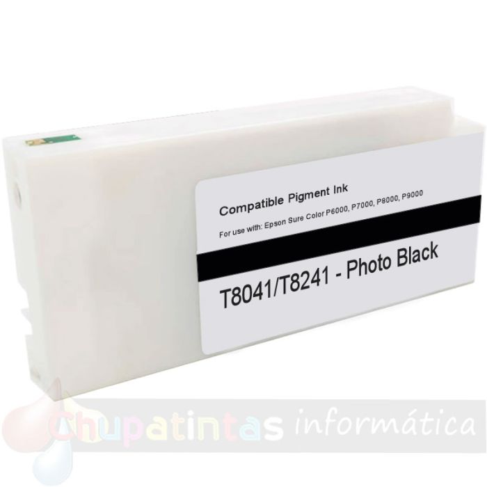 Epson T8041/T8241 Negro Foto Cartucho de Tinta Pigmentada Genérico - Reemplaza C13T804100/C13T824100
