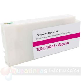 Epson T8043/T8243 Magenta Vivido Cartucho de Tinta Pigmentada Genérico - Reemplaza C13T804300/C13T824300