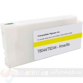 Epson T8044/T8244 Amarillo Cartucho de Tinta Pigmentada Genérico - Reemplaza C13T804400/C13T824400
