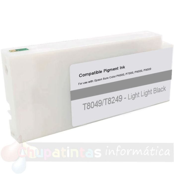 Epson T8049/T8249 Negro Light Light Cartucho de Tinta Pigmentada Genérico - Reemplaza C13T804900/C13T824900