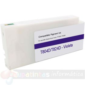 Epson T804D/T824D Violeta Cartucho de Tinta Pigmentada Genérico - Reemplaza C13T804D00/C13T824D00
