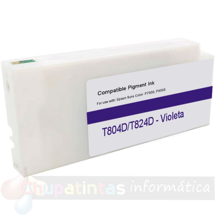 Epson T804D/T824D Violeta Cartucho de Tinta Pigmentada Genérico - Reemplaza C13T804D00/C13T824D00