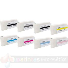 Epson T804-Serie Pack de 8 Cartuchos de Tinta Pigmentada Genéricos: T8041/T8042/T8043/T8044/T8045/T8046/T8047/T8048