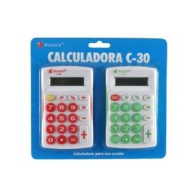 Bismark C-30 Pack de 2 Calculadoras Infantiles - Pantalla LCD - Funciones Basicas - Alimentacion a Pilas - Colores Surtidos Alea