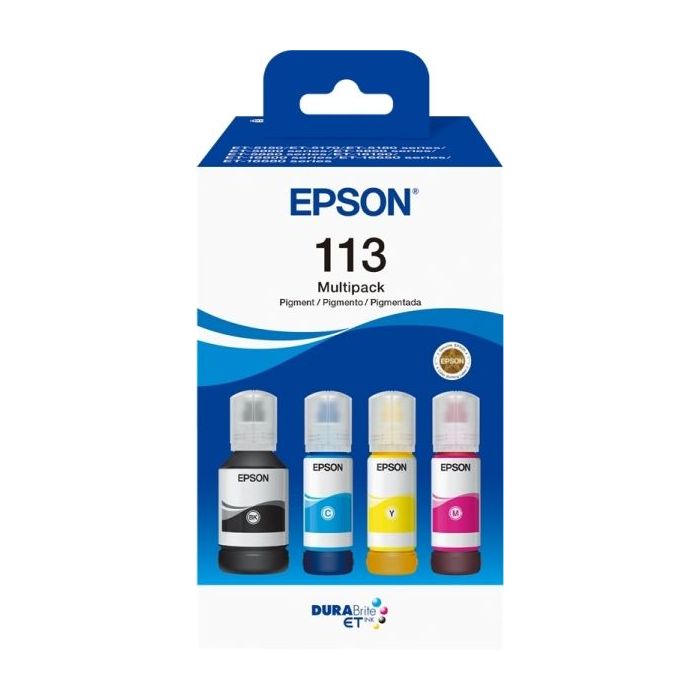 Epson 113 Pack de 4 Botellas de Tinta Pigmentada Originales - C13T06B640