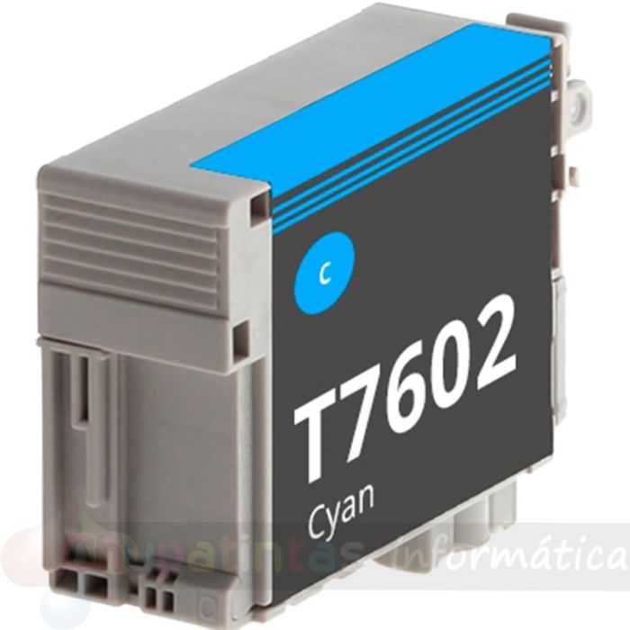 Epson T7602 Cian Cartucho de Tinta Pigmentada Genérico - Reemplaza C13T76024010