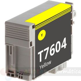 Epson T7604 Amarillo Cartucho de Tinta Pigmentada Genérico - Reemplaza C13T76044010