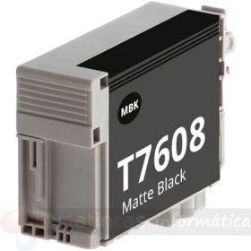 Epson T7608 Negro Mate Cartucho de Tinta Pigmentada Genérico - Reemplaza C13T76084010