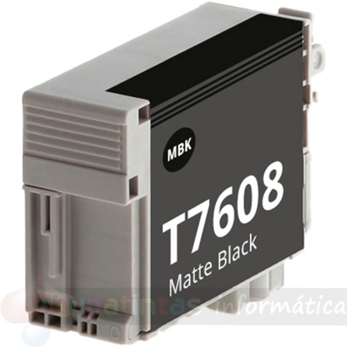Epson T7608 Negro Mate Cartucho de Tinta Pigmentada Genérico - Reemplaza C13T76084010