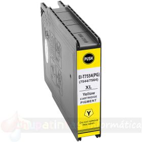 Epson T7554/T7564 Amarillo Cartucho de Tinta Pigmentada Genérico - Reemplaza C13T755440/C13T756440