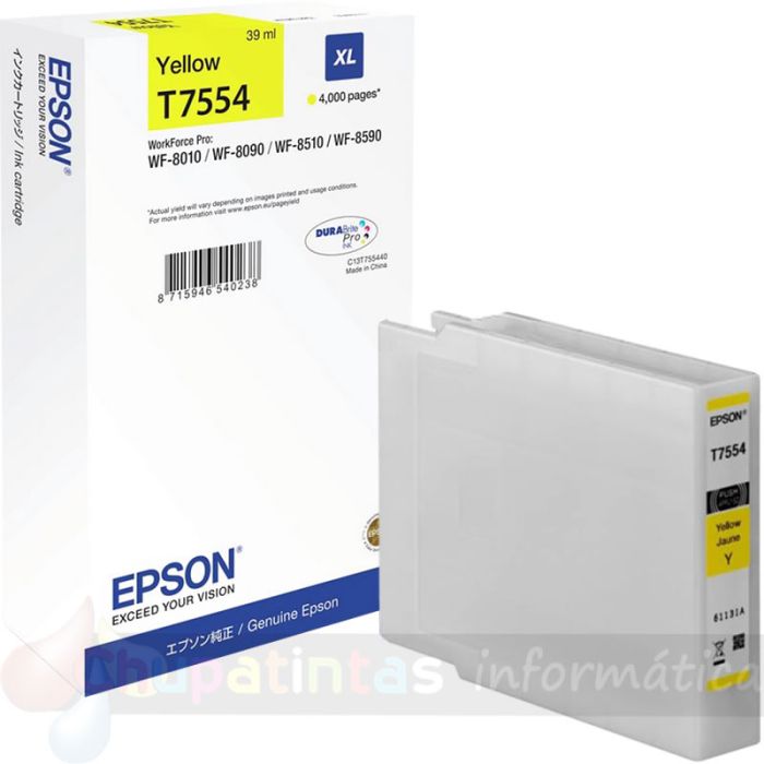 Epson T7554 Amarillo Cartucho de Tinta Original - C13T755440