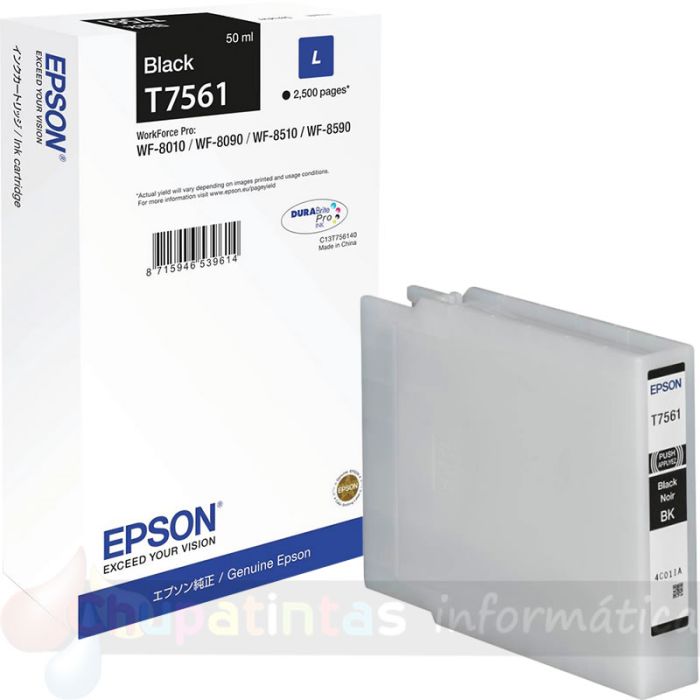 Epson T7561 Negro Cartucho de Tinta Original - C13T756140