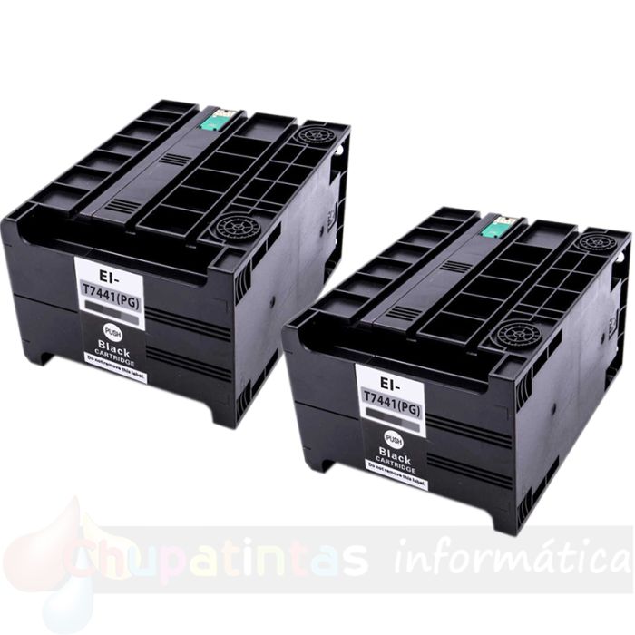 Epson T7441 Negro Pack 2 Cartuchos de Tinta Pigmentada Genéricos - Reemplaza C13T74414010