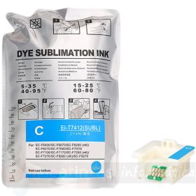 Epson T7412 Cian Bolsa de Tinta de Sublimación Genérica - Reemplaza C13T741200