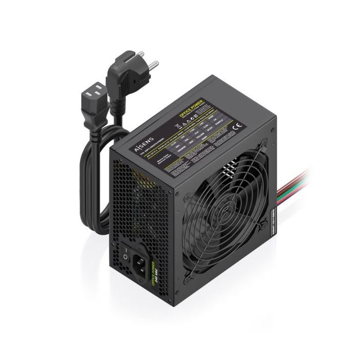 Aisens ASPC-500ATX-PSEBK Fuente de Alimentacion 500W ATX - Ventilador 120mm - OEM - Cable de Alimentacion Incluido - Color Negro