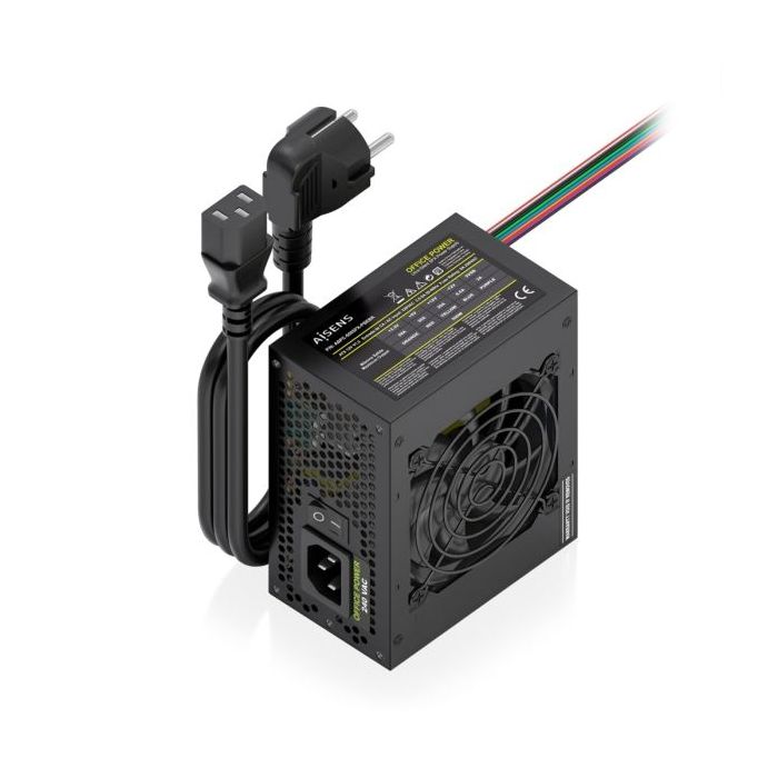 Aisens ASPC-500SFX-PSEBK Fuente de Alimentacion 500W SFX - Ventilador 80mm - OEM - Cable de Alimentacion Incluido - Color Negro