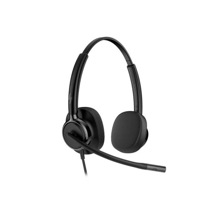 HP Poly Mission 425 Auriculares con Microfono - Almohadillas Polipiel Acolchadas - Controles en Cable